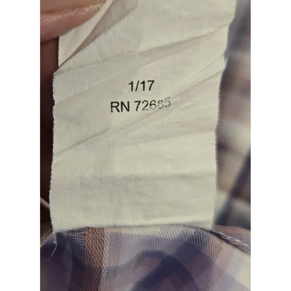 Allen Edmonds Lilac White Plaid Button Down 100% Cotton Men's Shirt Size XXL 2XL - Picture 11 of 13
